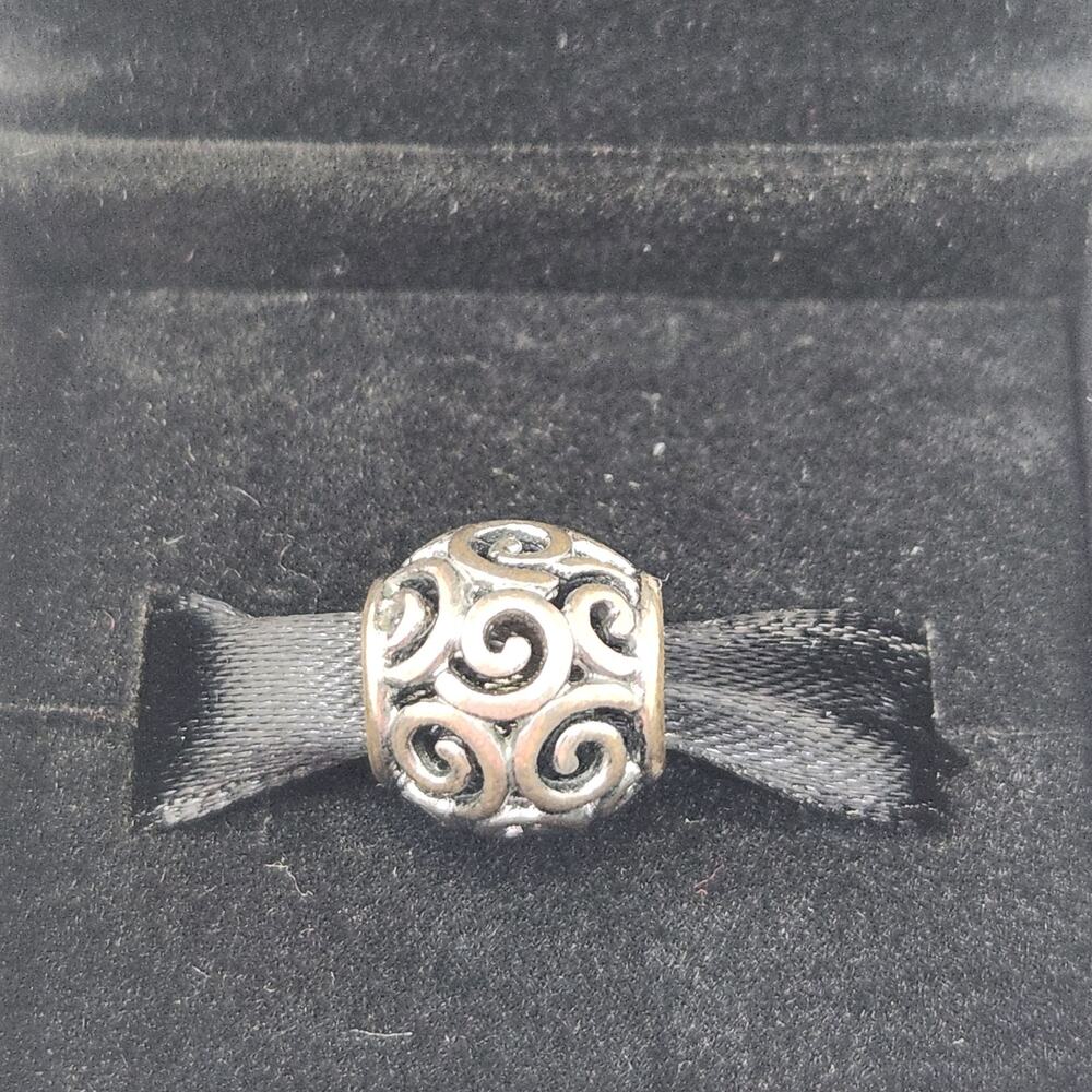 Pandora Ocean Breeze Openworks Swirl Bead Charm Sterling Silver 925 Retired